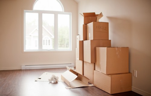 Loading furniture and boxes into a removal truck