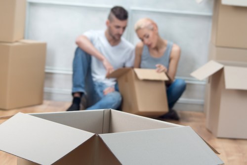 Office relocation planning in Chislehurst with business equipment ready for moving