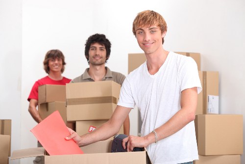Moving van and packed belongings ready for collection in Chislehurst